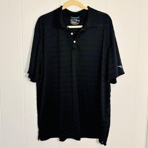 Chaps 78 Golf Polo Shirt XXL Short Sleeve Black Stay Dry Sheer Stripe 2XL